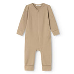 MarMar Copenhagen Baby Solid Ribbed Zip Front Long Sleeve Romper