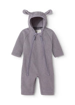 MarMar Copenhagen Baby Teddy Fleece Hooded Dual Zip Pramsuit with Ears - Muted Violet