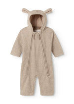 MarMar Copenhagen Baby Teddy Fleece Pramsuit with Ears - Light Warm Sand