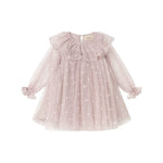 MarMar Copenhagen Girls Heart Tulle Frill Long Sleeve Dress