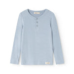 MarMar Copenhagen Kids Modal Rib Long Sleeve Henley Tee - Cloud Blue