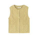 MarMar Copenhagen Kids Mohair Wool Cable Knit Vest Cardigan