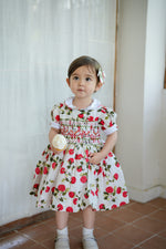 Pink Peach Blossom Hand-Smocked Dress Set
