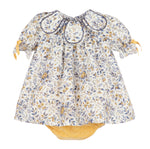Blue & Marigold Floral Baby Dress
