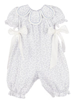 Willow-Blue Ditsy Floral Long-Leg Baby Romper