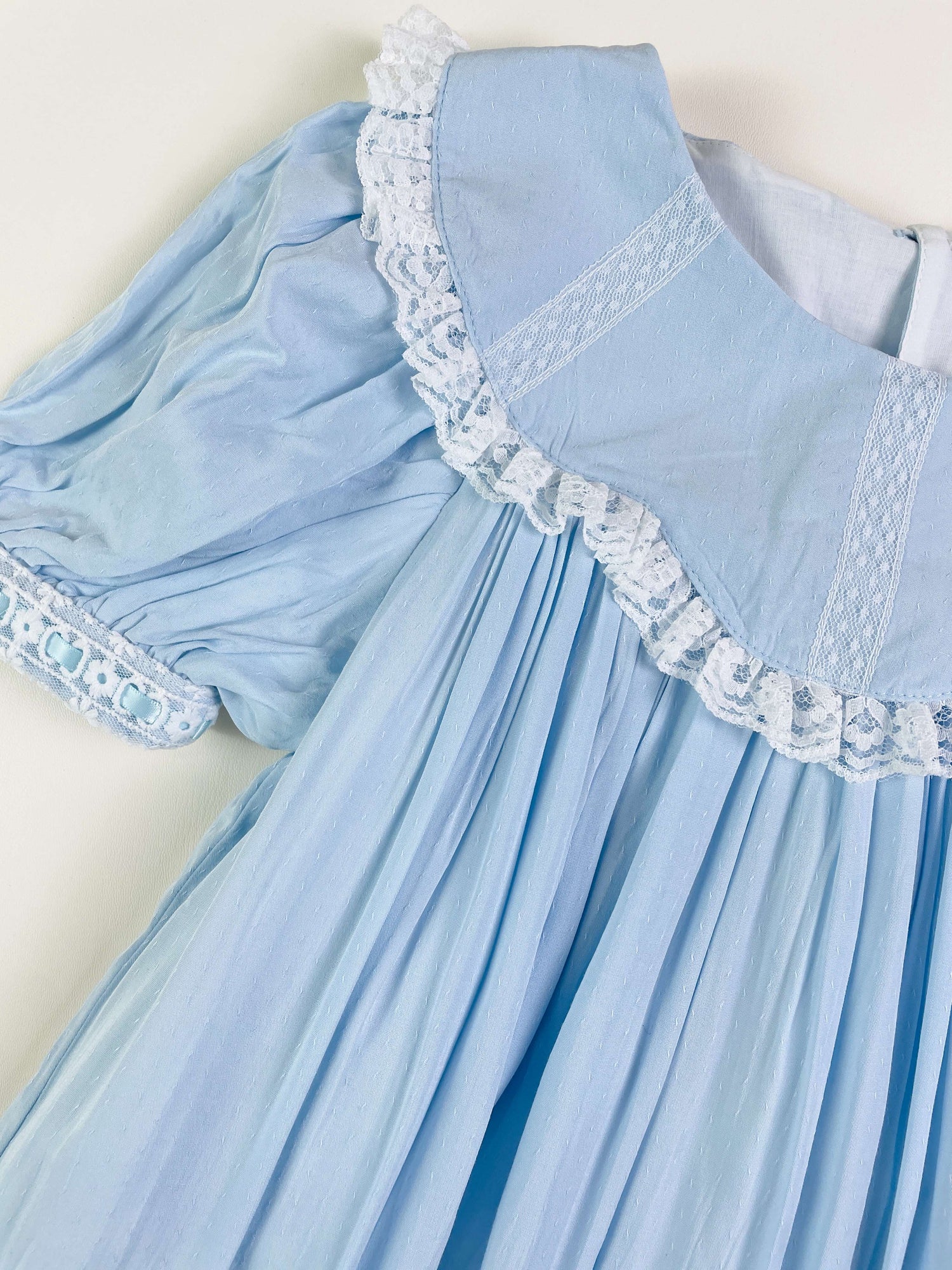 JannyBB Blue Vintage Wave Sailor Neck Heirloom Dress