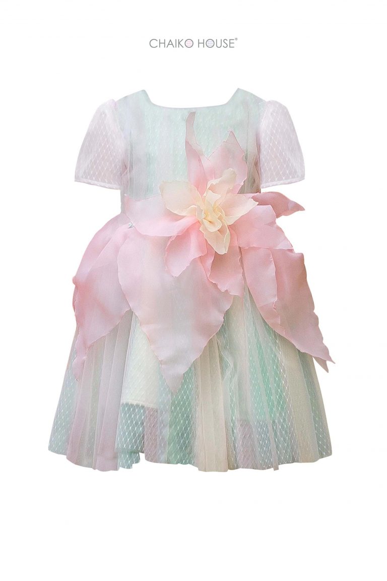 ChaikoHouse Lily Dress with Puffy Sleeves & Bows| Pre-order