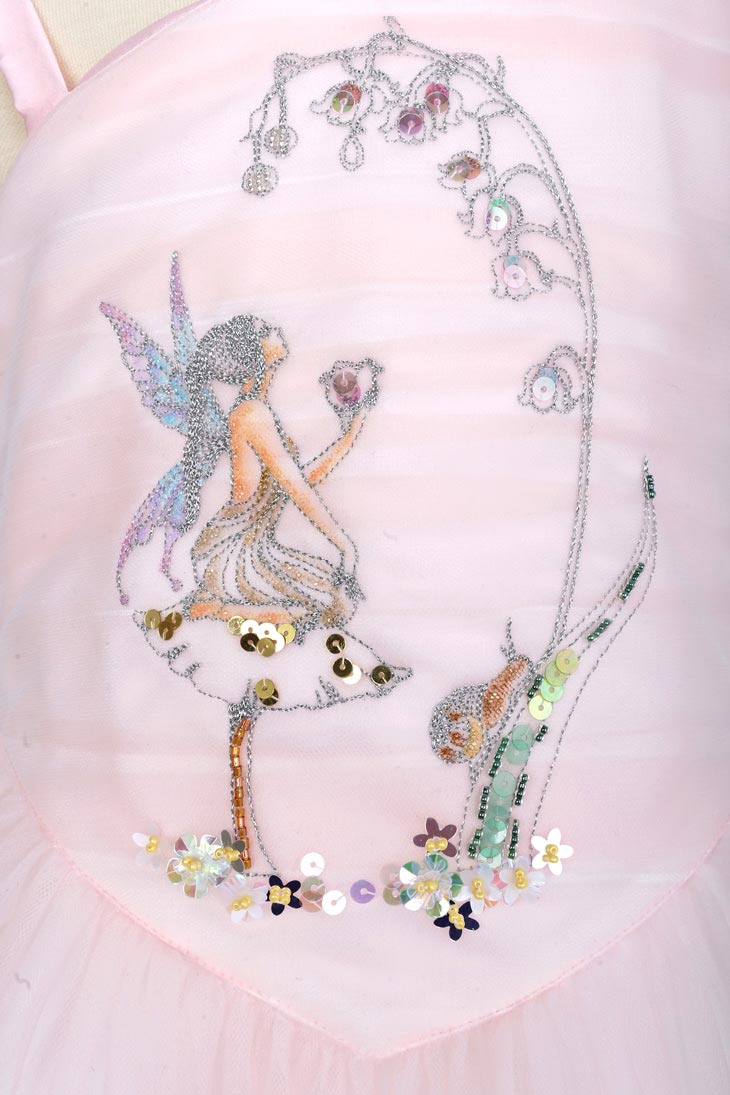 ChaikoHouse Magnolia Pink Dress with Embroidered Flowers | Pre-order
