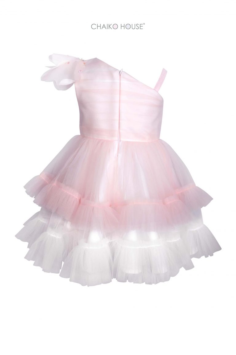 ChaikoHouse Magnolia Pink Dress with Embroidered Flowers | Pre-order