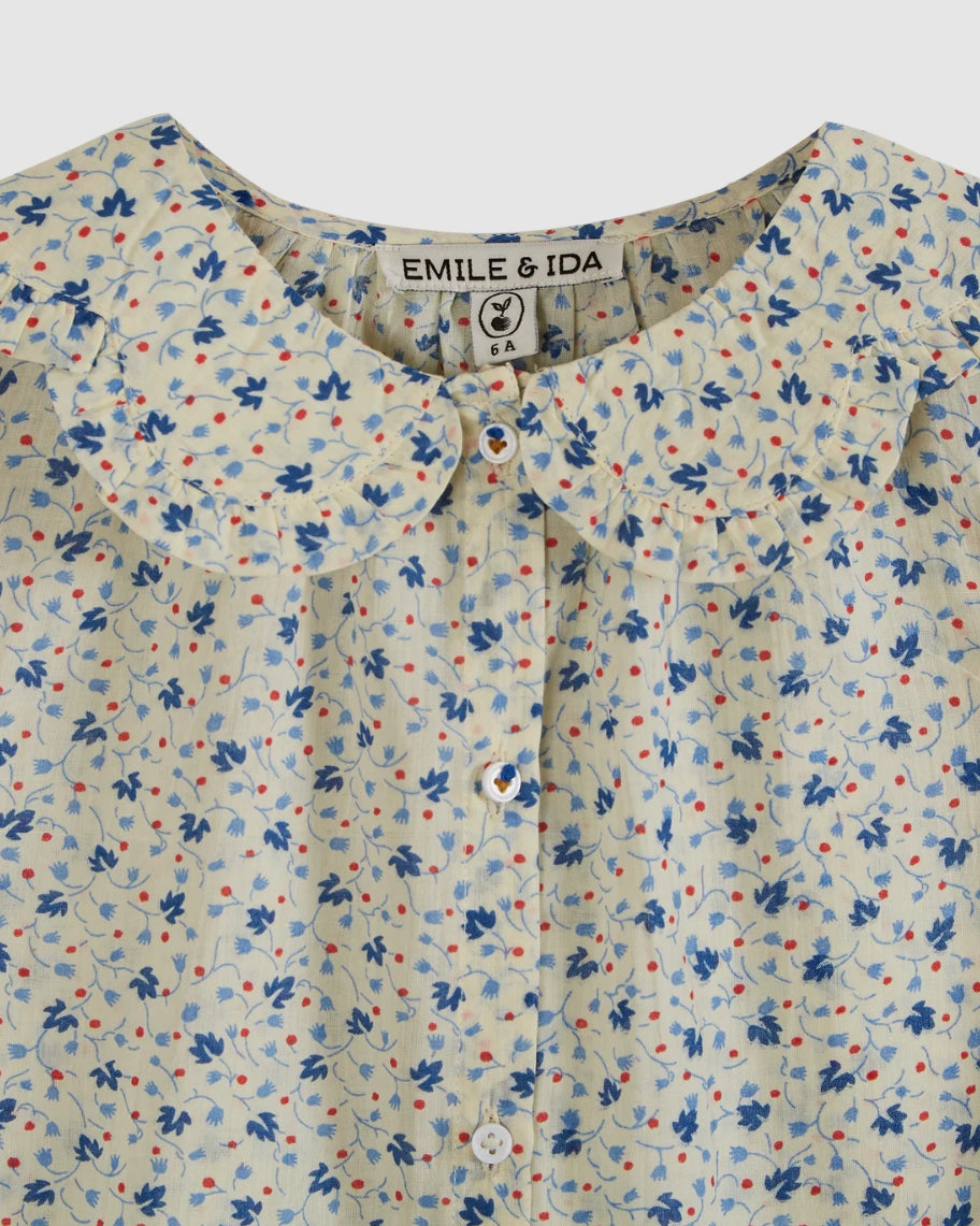 Emile Girls' Floral Button-Down Blouse