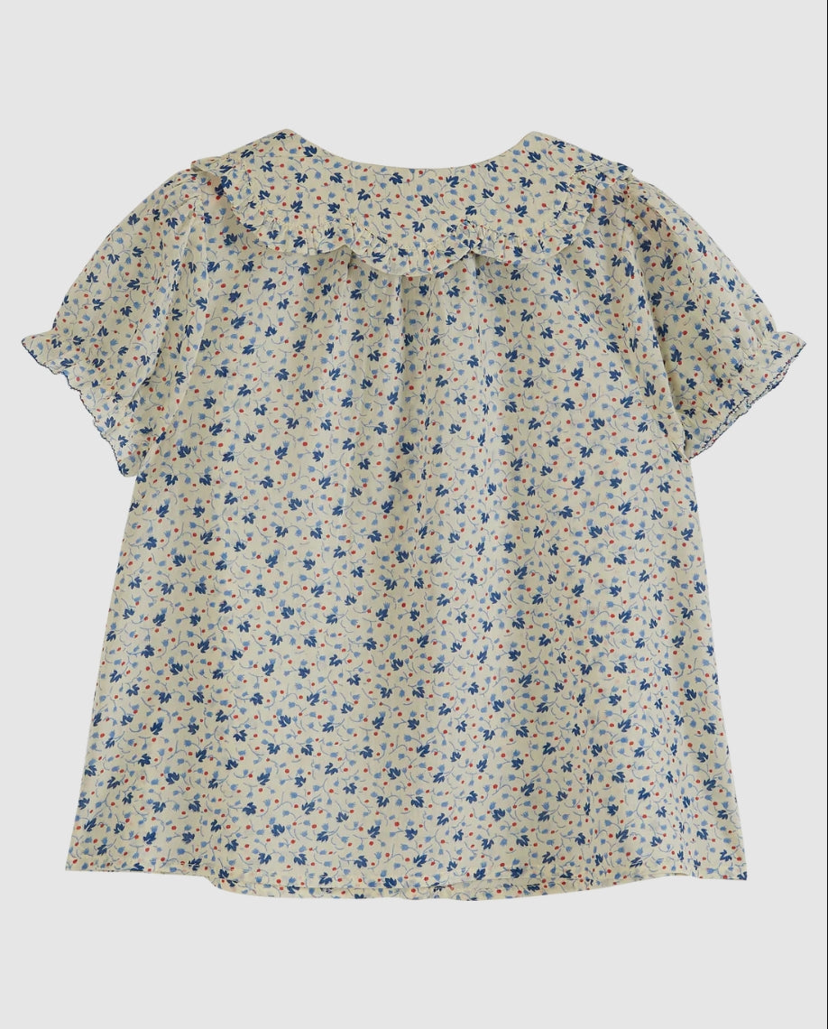 Emile Girls' Floral Button-Down Blouse