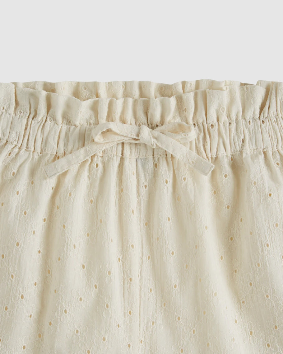 Emile Girls' Eyelet Cotton Shorts