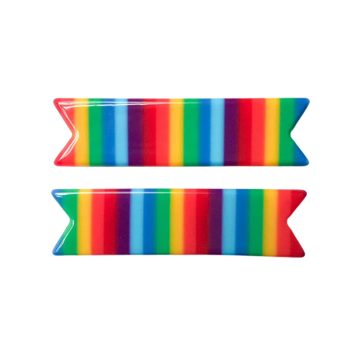 RAINBOW STRIPE HAIR CLIPS