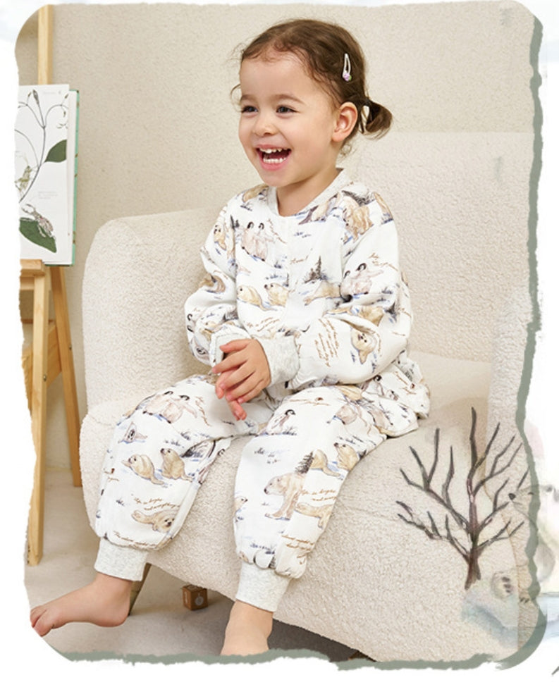 Children's Bamboo Cotton Gauze Arctic Animal Loungewear