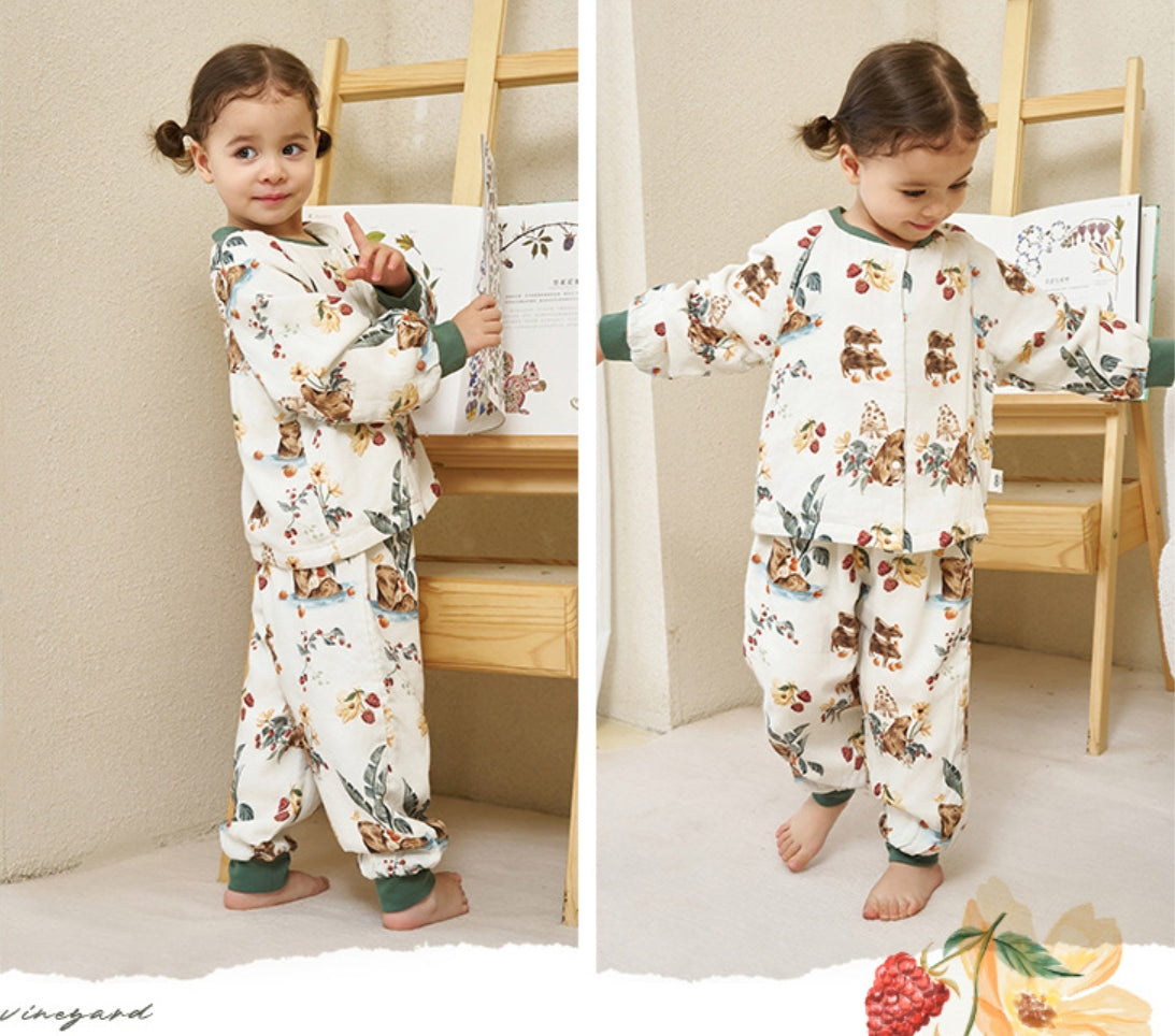 Children's Bamboo Cotton Gauze Six Layers Kapybara Loungewear