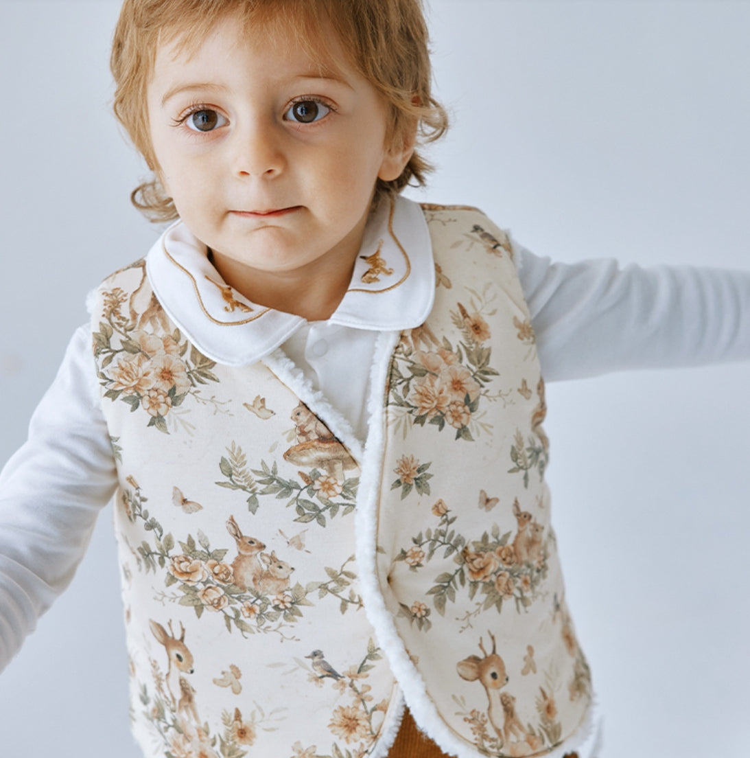 Baby reversible white vest