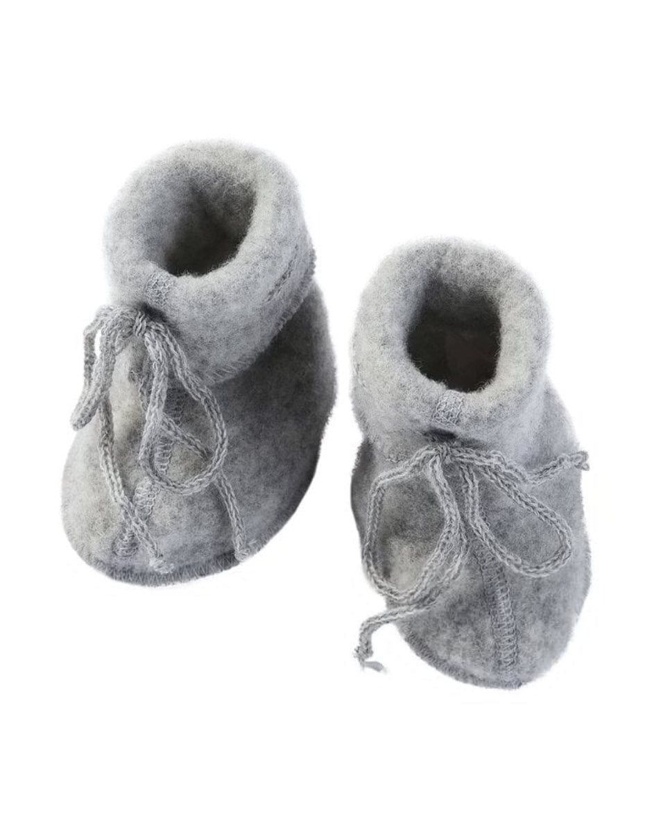 ENGEL- wool fleece baby booties - grey