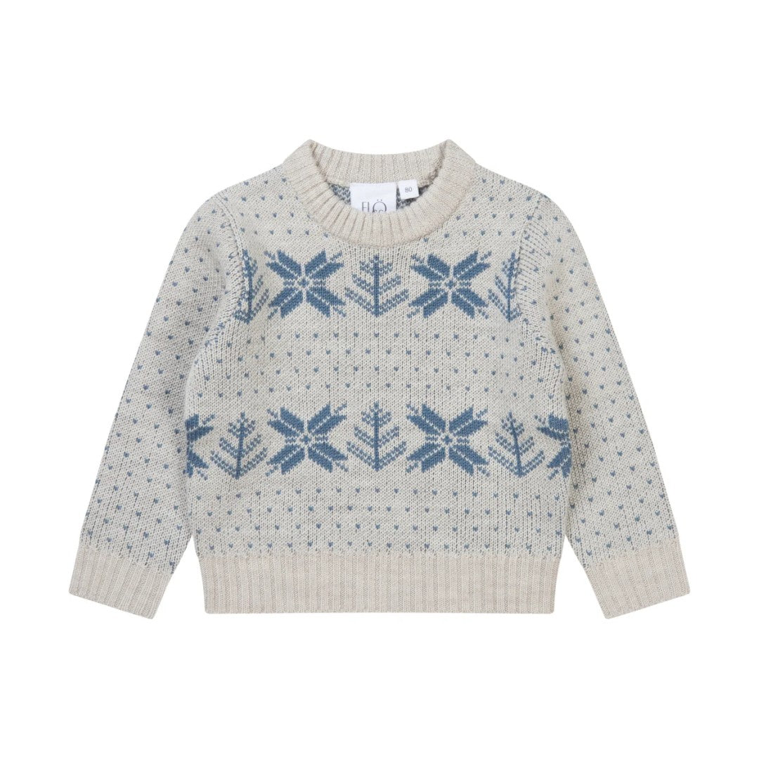 Fin Sweater Fair Isle Snowflake Wool Sweater