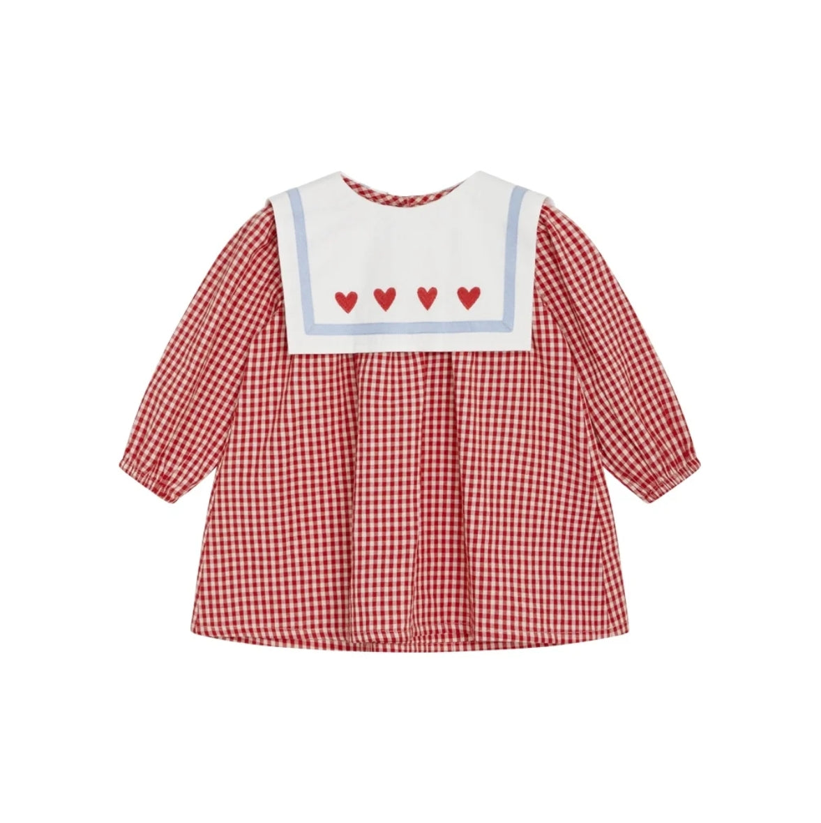 Floess Girls' Red & White Gingham Dress