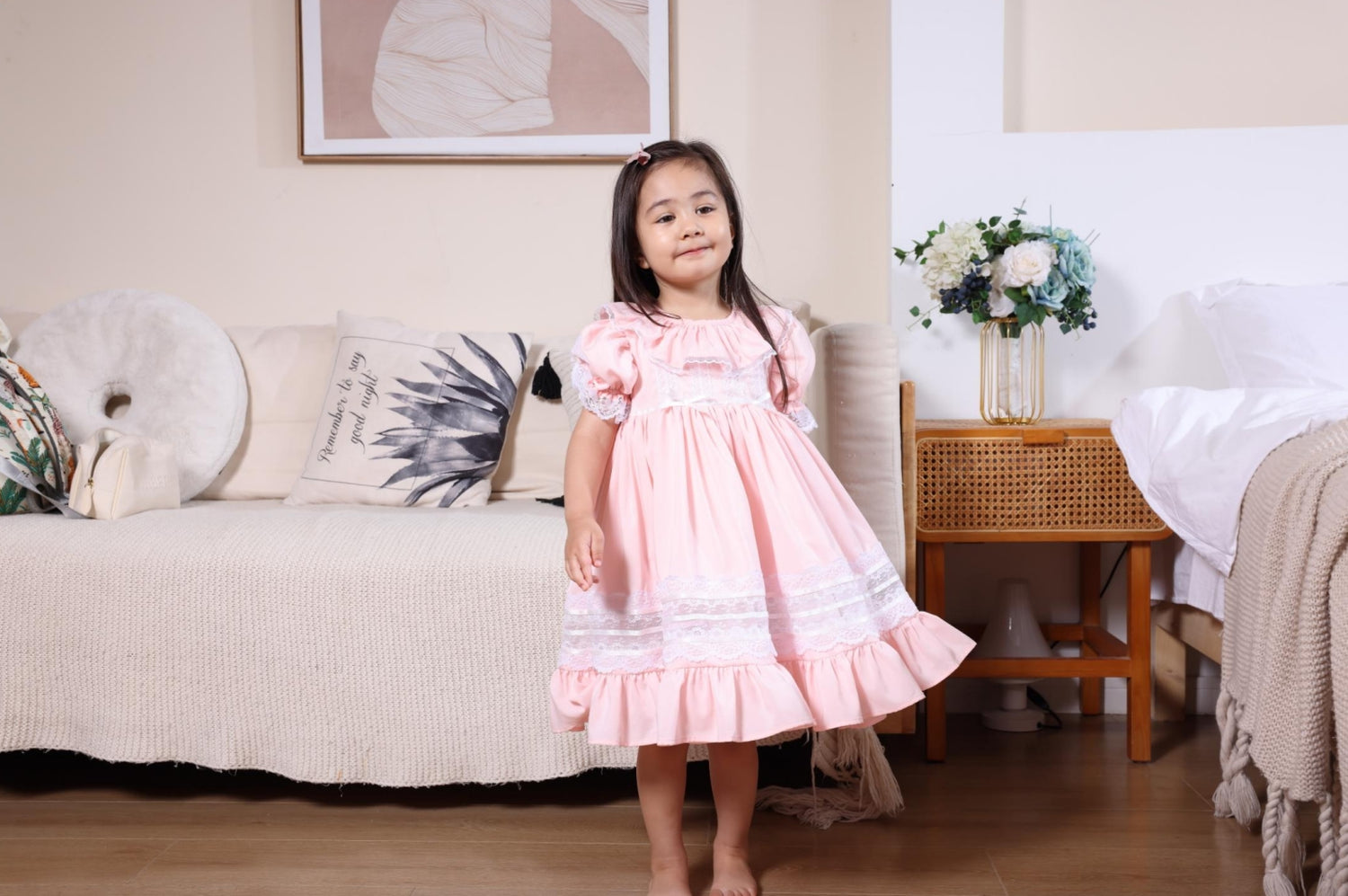 JannyBB Baby pink Heirloom Lace dress