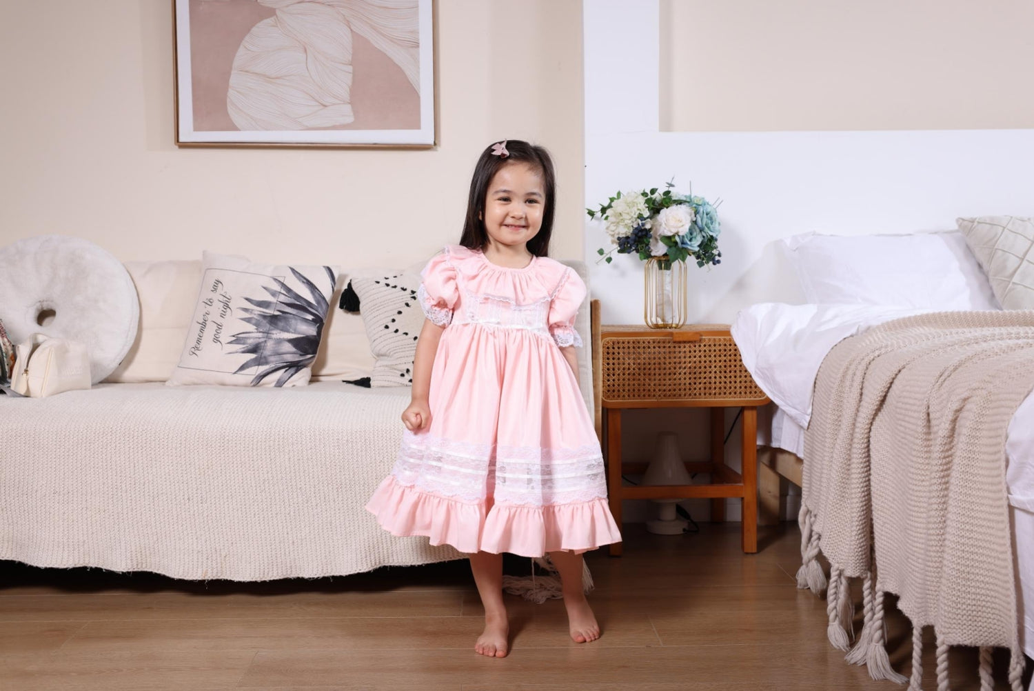 JannyBB Baby pink Heirloom Lace dress