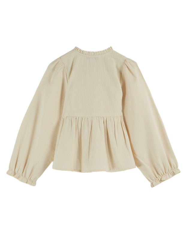 Cream Smocked Blouse