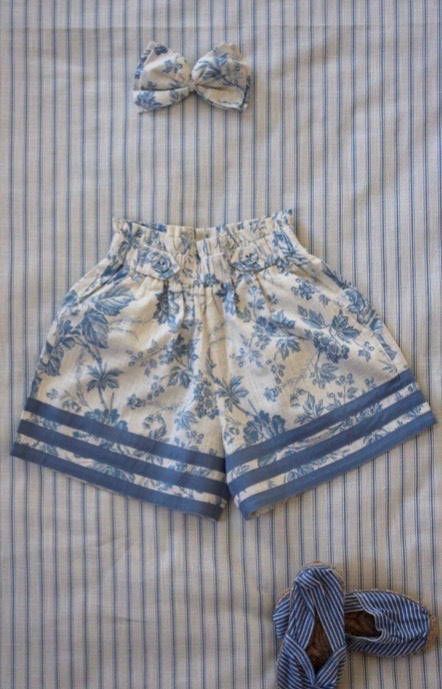 Bonjour Diary Organic Blue Floral Skirt Short Set