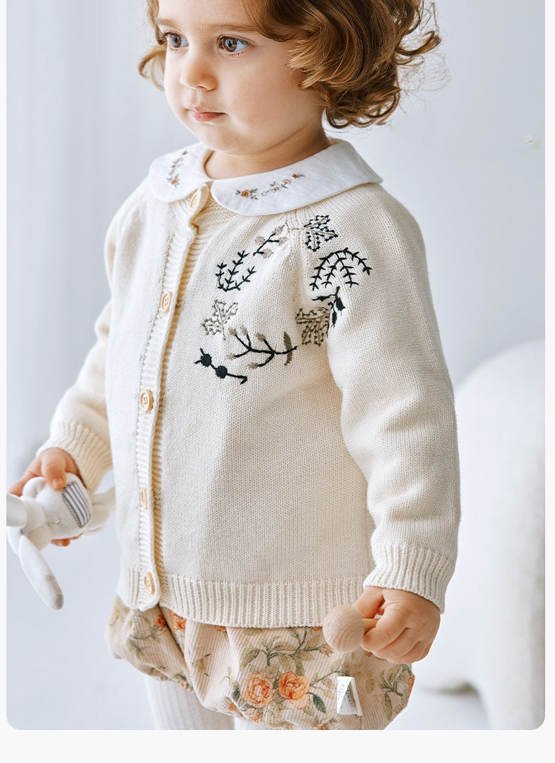 Children's Beige Wreath Sweater