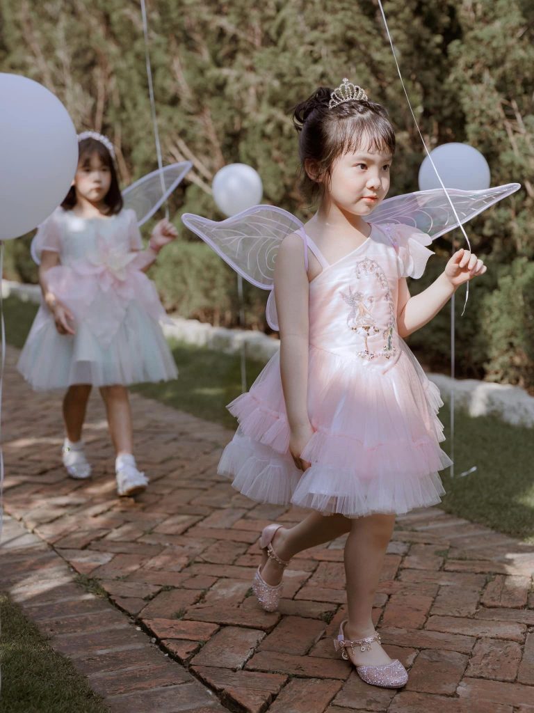 ChaikoHouse Magnolia Pink Dress with Embroidered Flowers | Pre-order