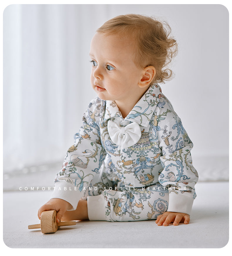 Baby Dreamland Garden Blue Long Sleeve Crawl Suit