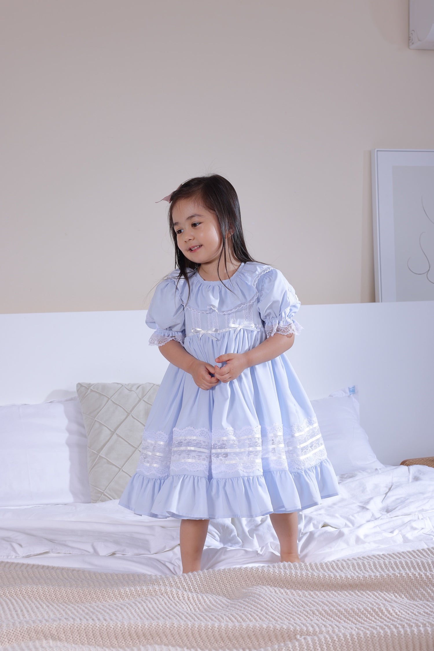 JannyBB Vintage Blue Elegant Heirloom Dress