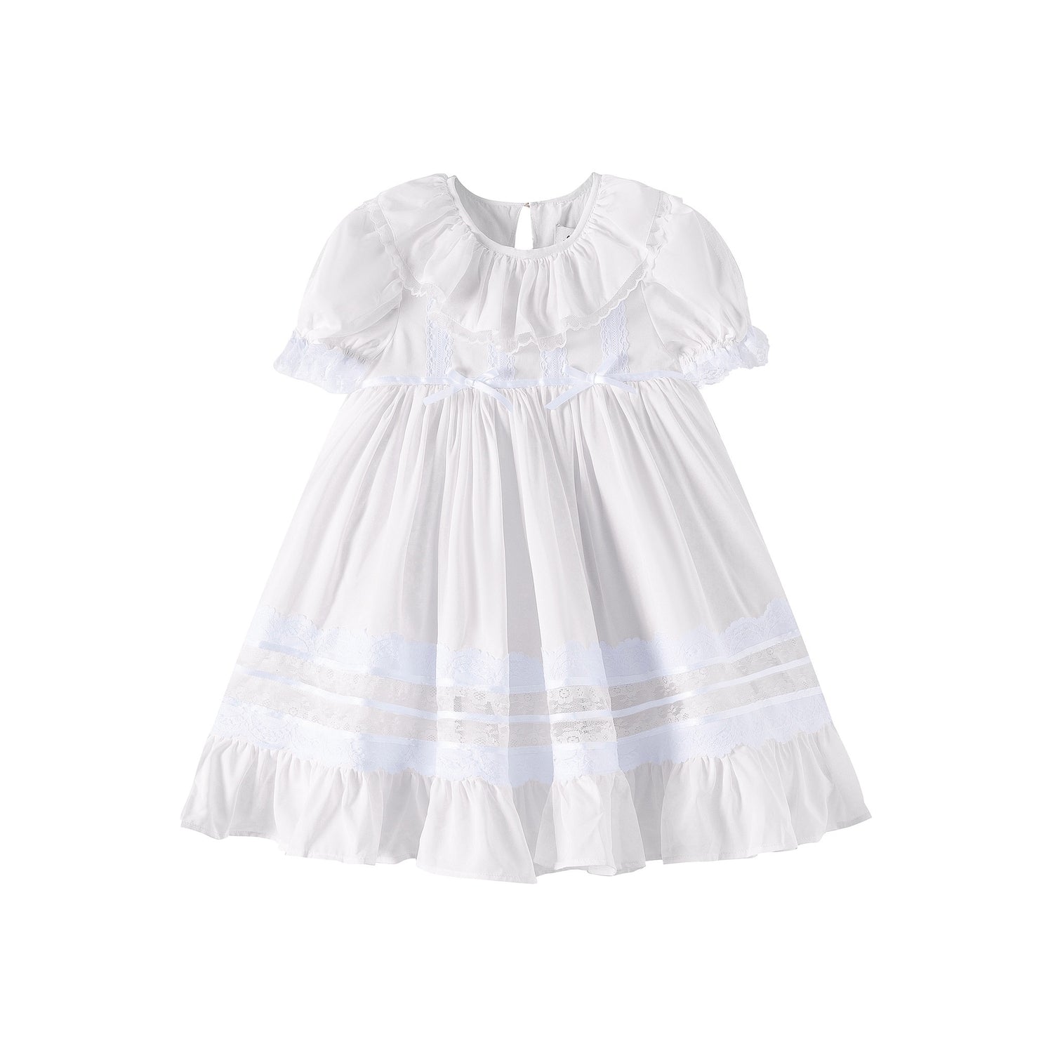 JannyBB White Elegant Heirloom Vintage Dress