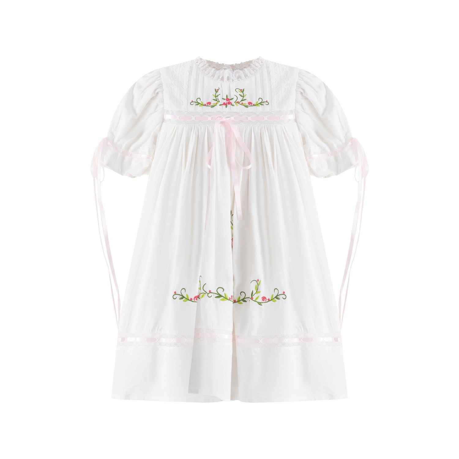 JannyBB Pink Embroidered Heirloom Dress