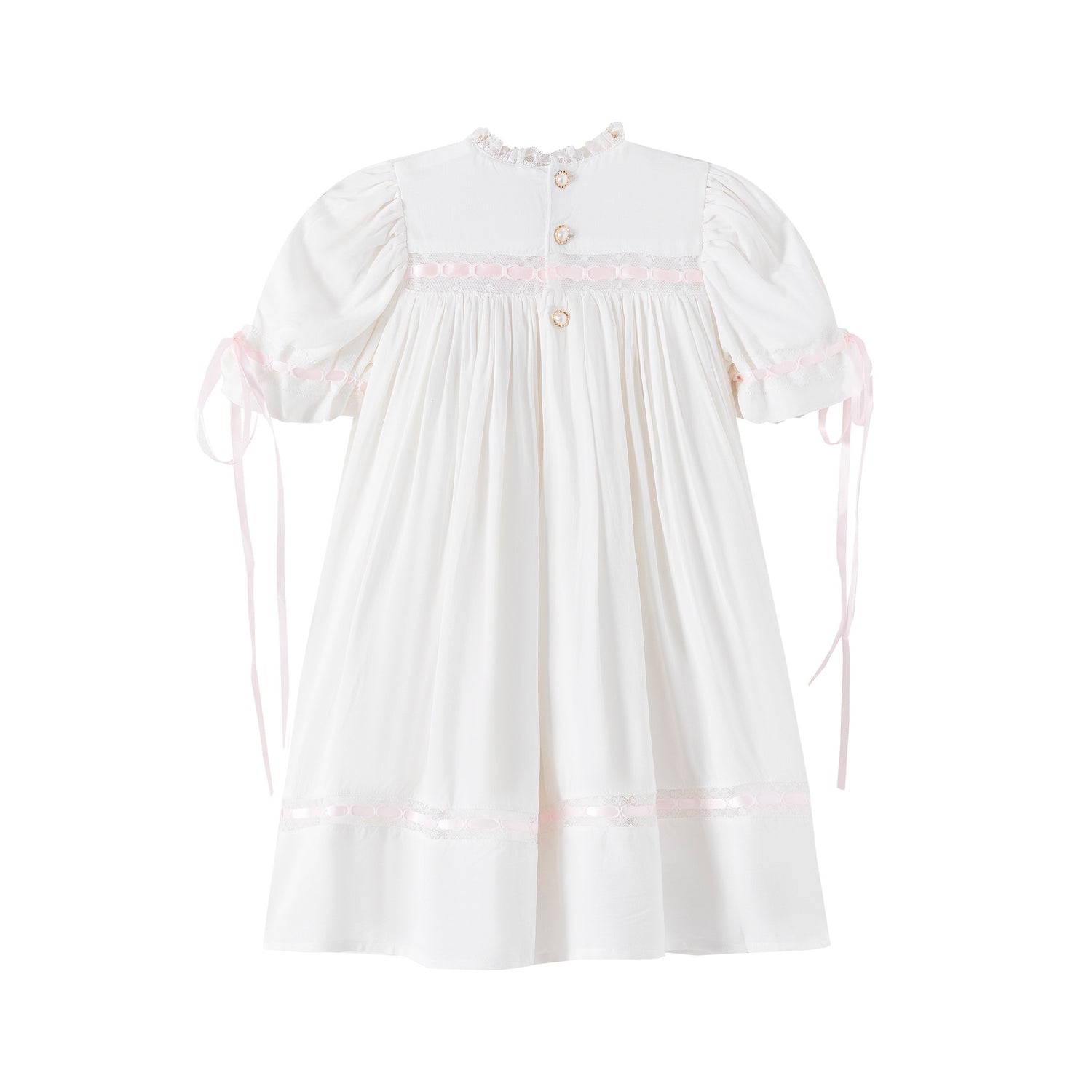 JannyBB Pink Embroidered Heirloom Dress