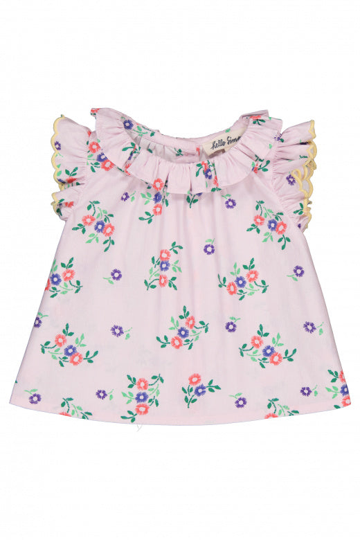 Hello Simone Girls' Ruffled Floral Top