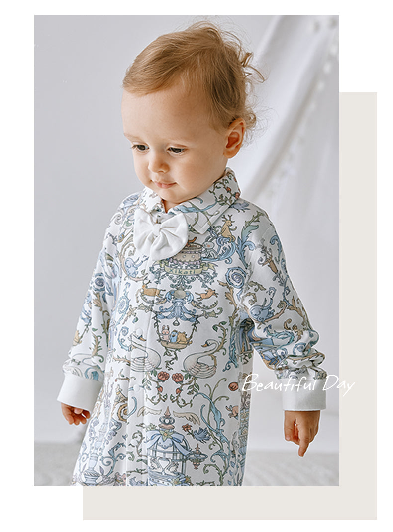 Baby Dreamland Garden Blue Long Sleeve Crawl Suit