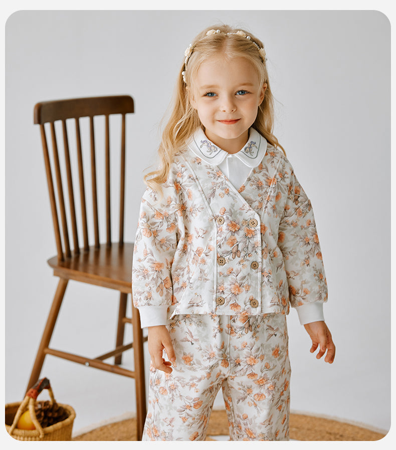 Children's spring and fall floral sports set