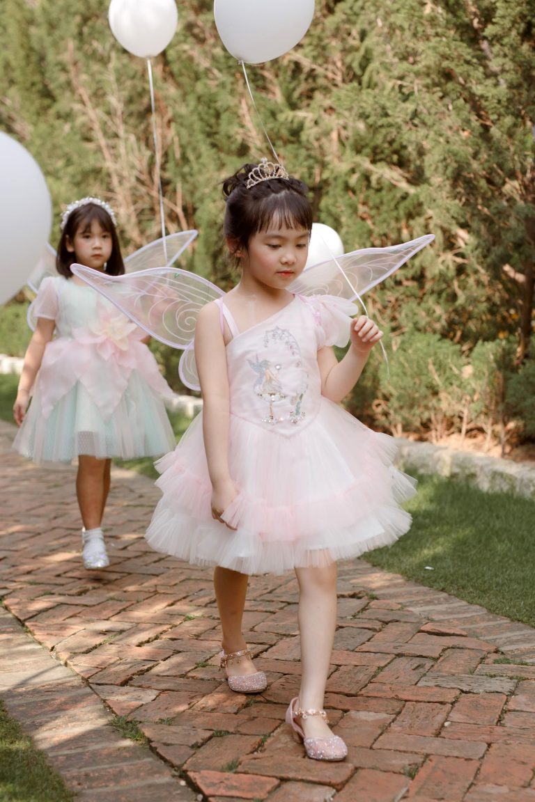 ChaikoHouse Magnolia Pink Dress with Embroidered Flowers | Pre-order