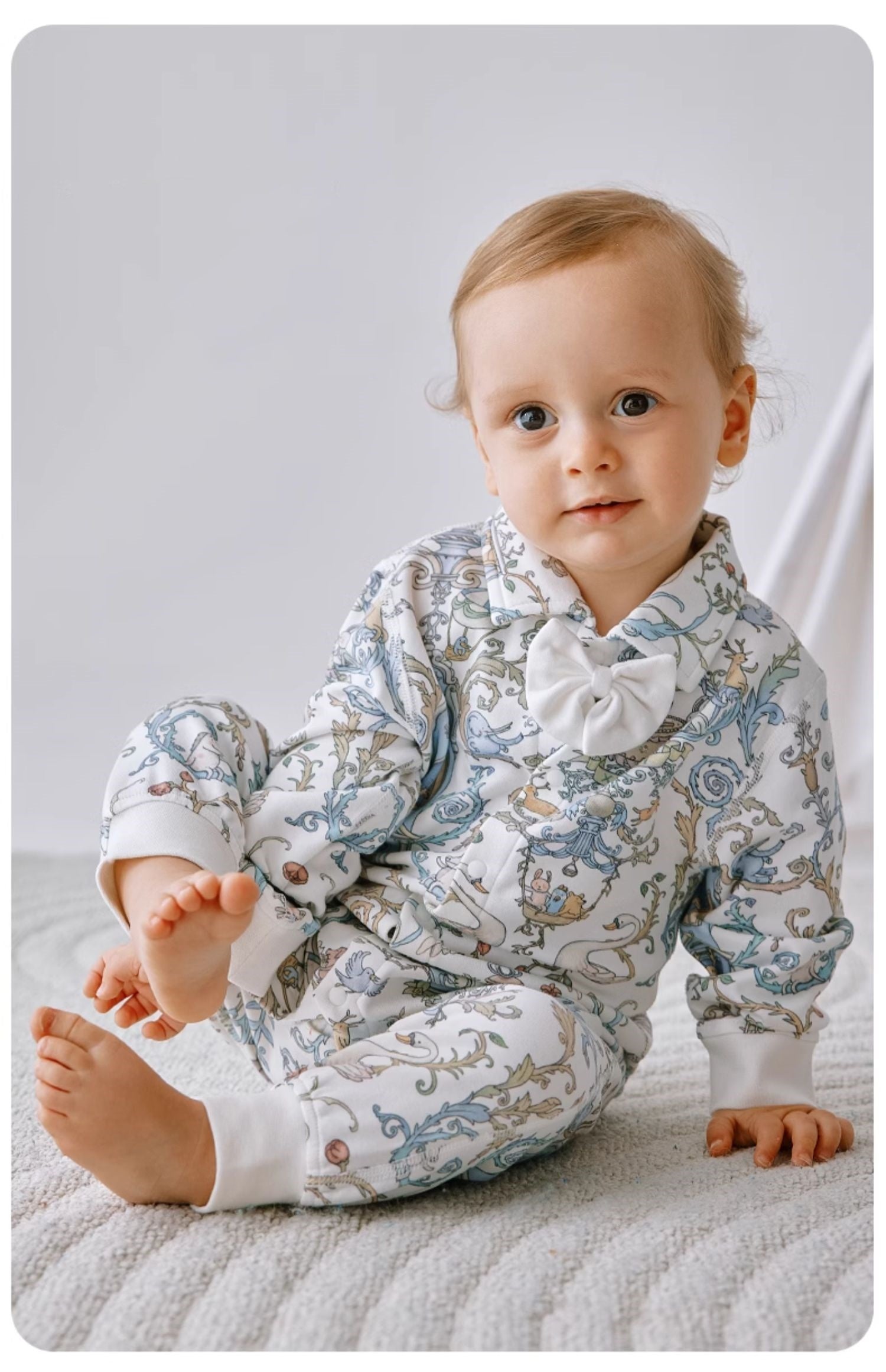 Baby Dreamland Garden Blue Long Sleeve Crawl Suit