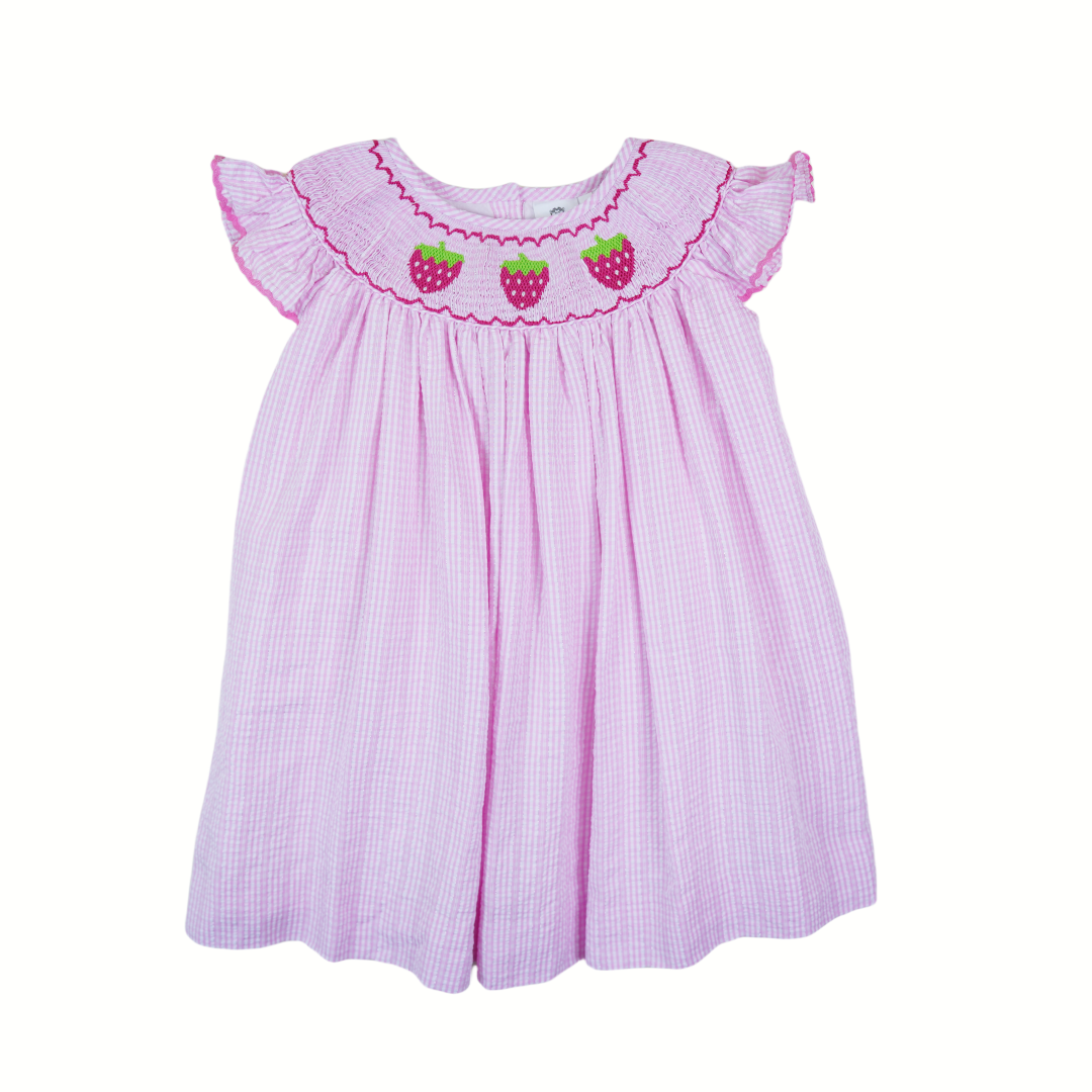 Handmade Pink Watermelon Smocked Dress