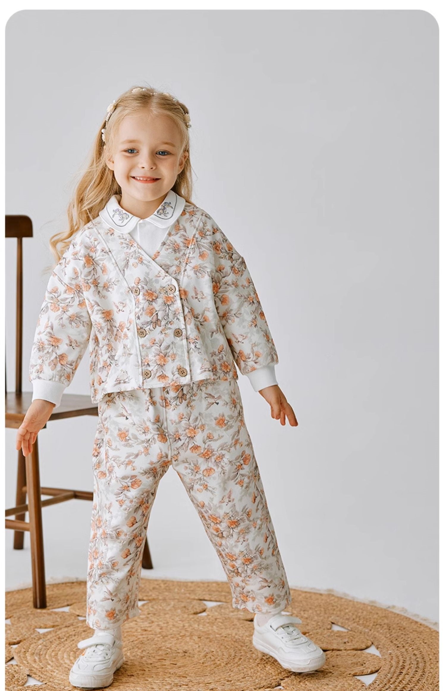 Children's spring and fall floral sports set