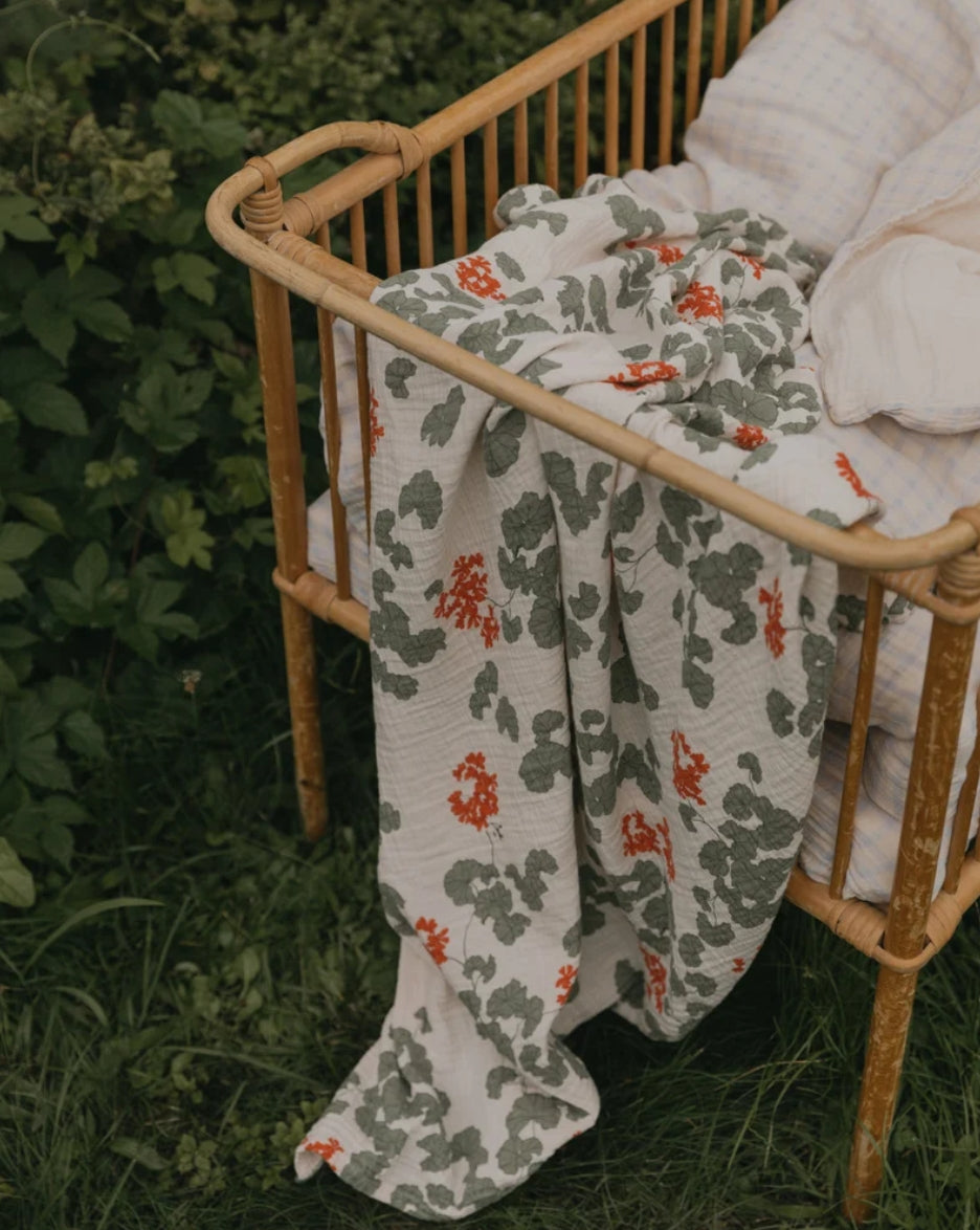 Garbo&Friends Muslin Swaddle Blanket-Pelargonium