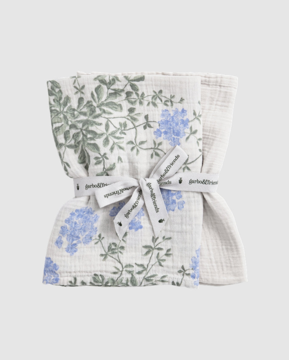 Garbo&Friends 100% Cotton Percale Muslin Set of 2-Plumbago