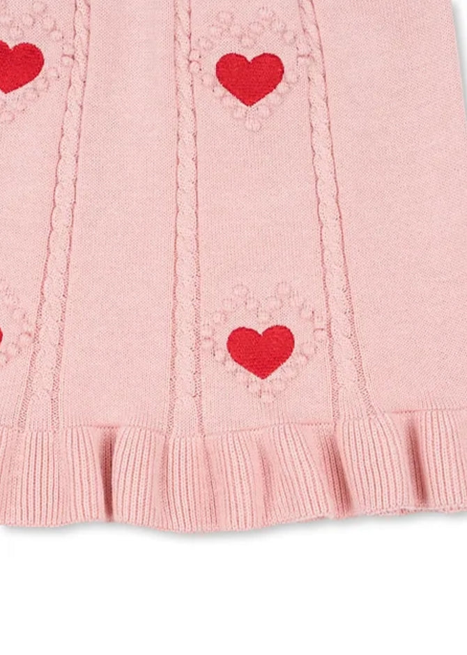 Konges Slojd Soleil Knit Skirt with Heart Embroidery