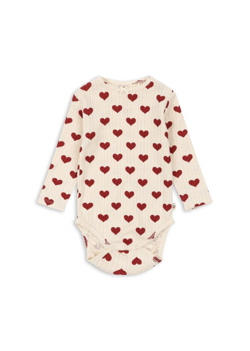 Konges Slojd Organic Cotton Heart  Bodysuit