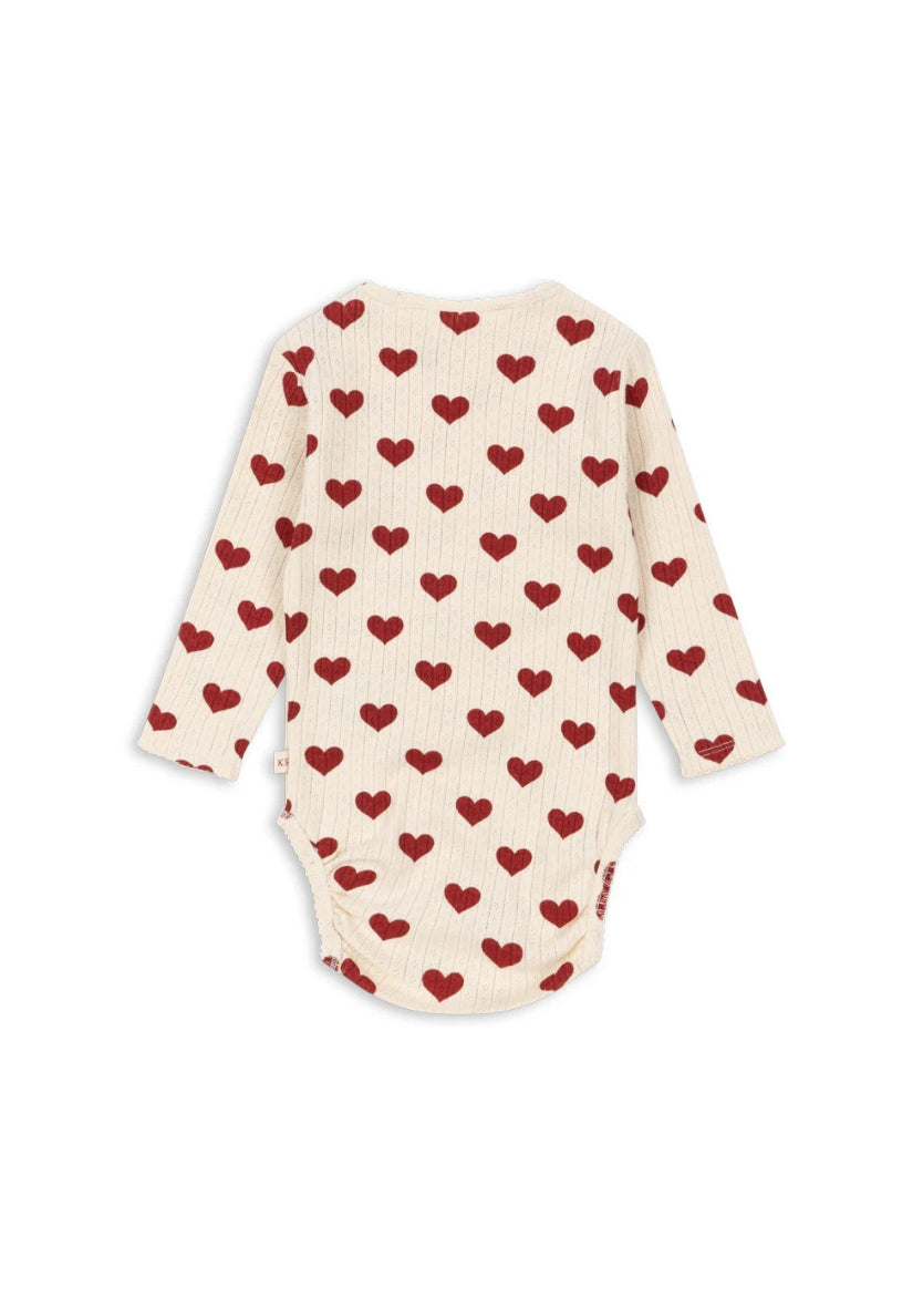 Konges Slojd Organic Cotton Heart  Bodysuit