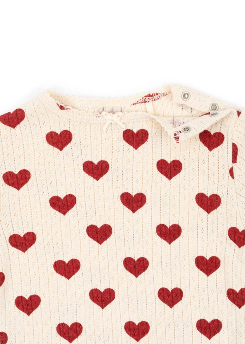 Konges Slojd Organic Cotton Heart  Bodysuit