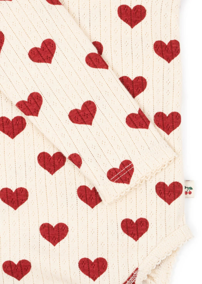 Konges Slojd Organic Cotton Heart  Bodysuit