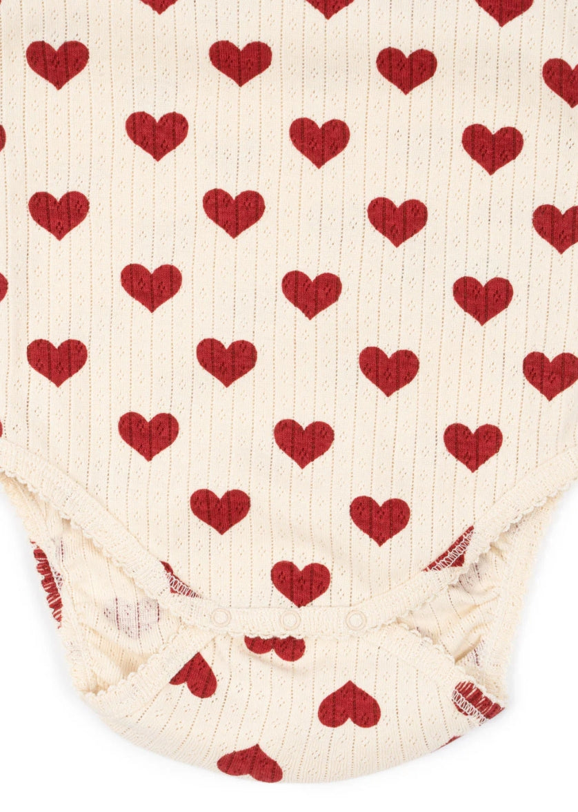 Konges Slojd Organic Cotton Heart  Bodysuit