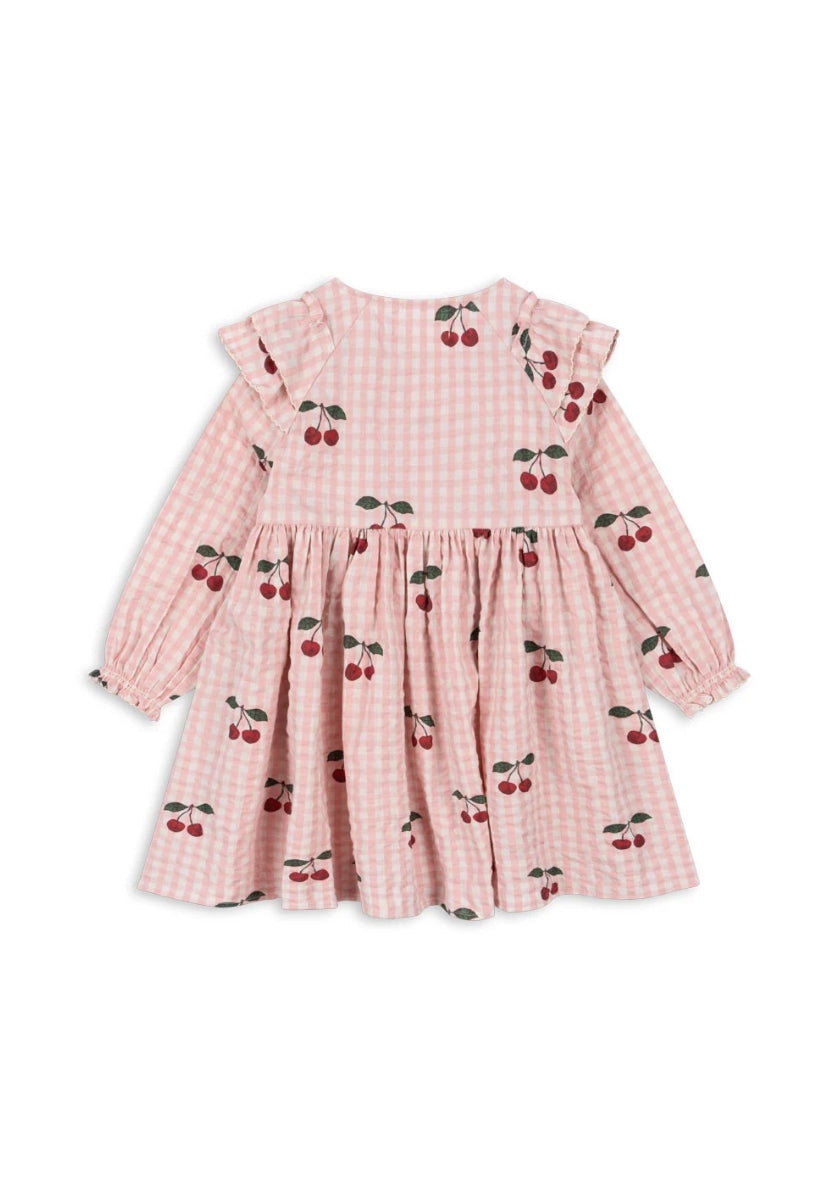 Konges Slojd Pink Plaid Cherry Dress